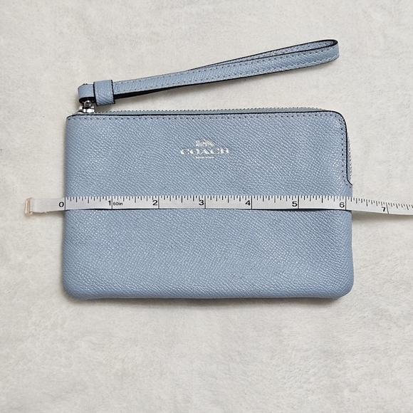 Coach #58032 Leather Wristlet-Powder Blue - Picture 5 of 7